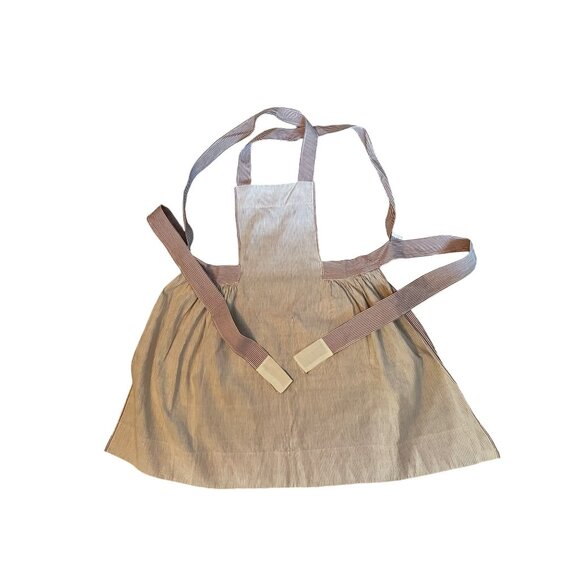 Handmade Striped Kitchen Apron with Doghouse Pocket – Gently Used - Picture 5 of 7